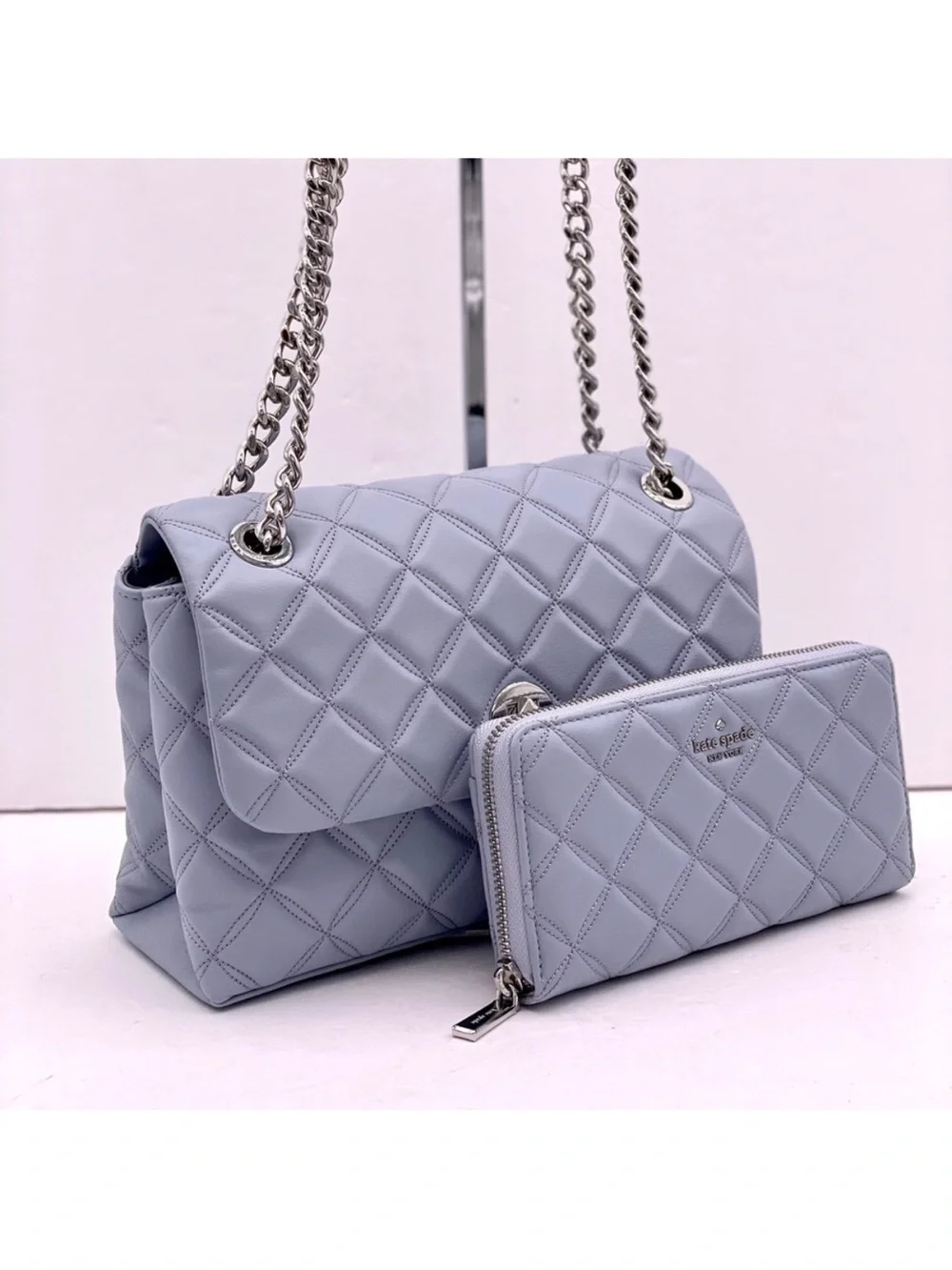 kate spade Natalia Medium Quilted Chain Shoulder Bag with Matching Wallet